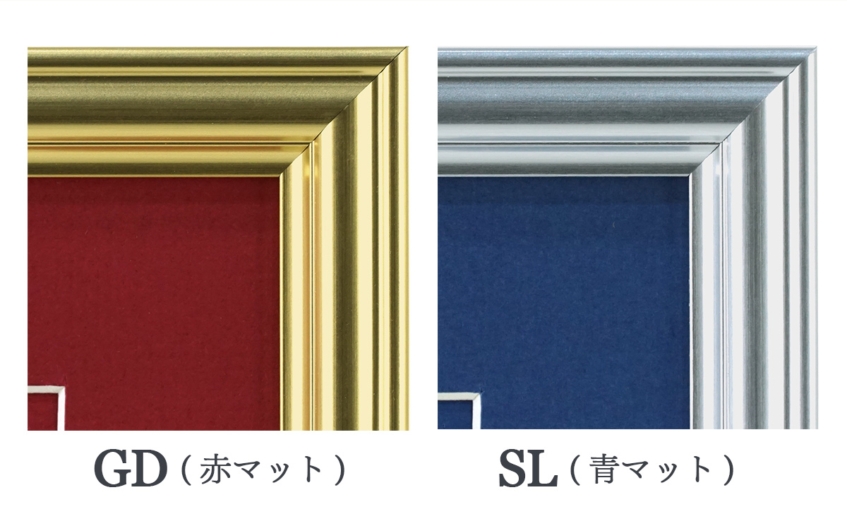 万丈（VANJOH） 色紙額 スタンド付き カラーマット青 シルバー EX色紙