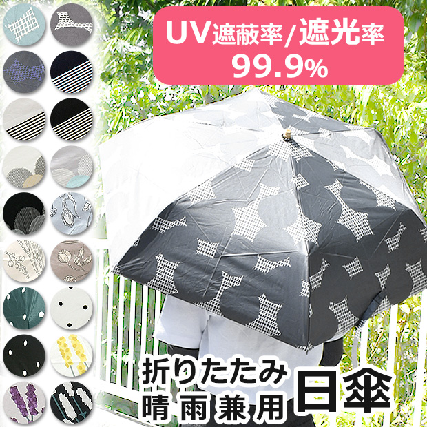 日傘 折りたたみ 完全遮光 晴雨兼用 撥水 軽量 250ｇ レディース 50cm