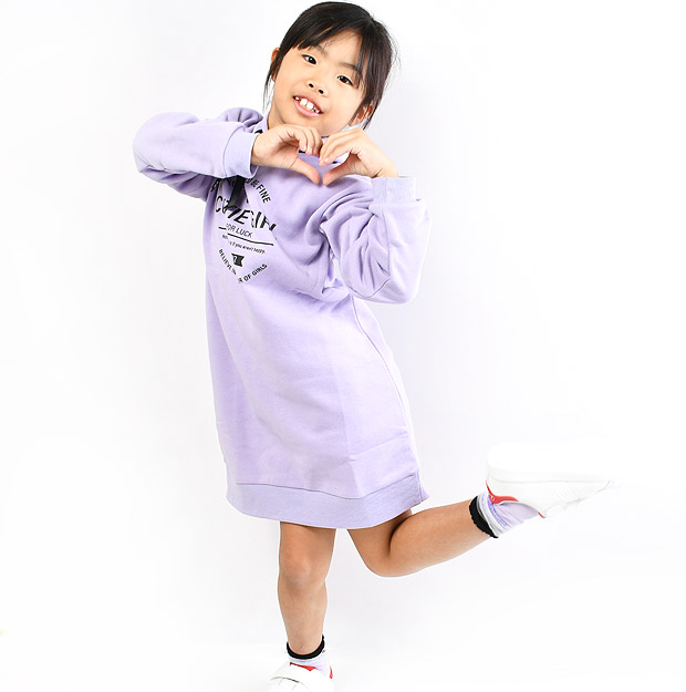 POPS LEMON 裏起毛 パーカーワンピース ワンピース ワンピ キッズ 女の子 120cm 130cm トップス 子供服 スカート あったか かわいい フード付｜y-sir｜06