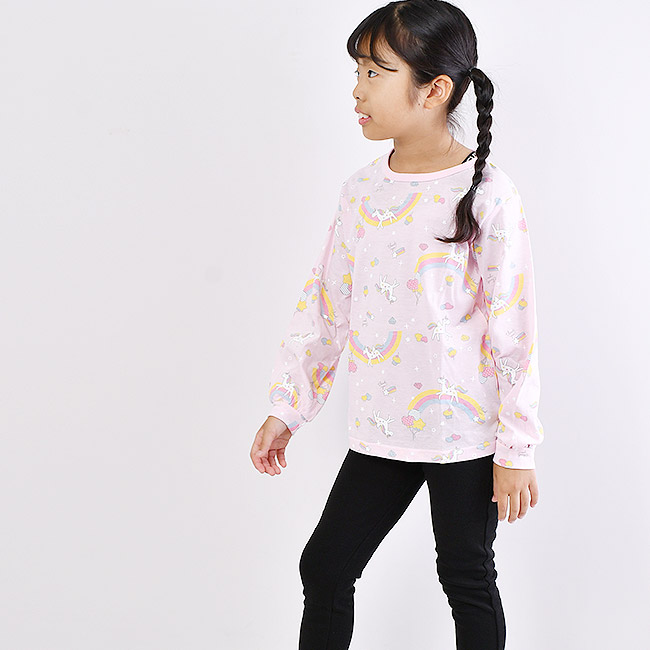EU発!! Junona ★White & Purple ユニコーン 長袖 ロンT★3-11Y LOVEPOWERS キッズ ロンT 子供服 プリント ユニコーン 長袖 長袖