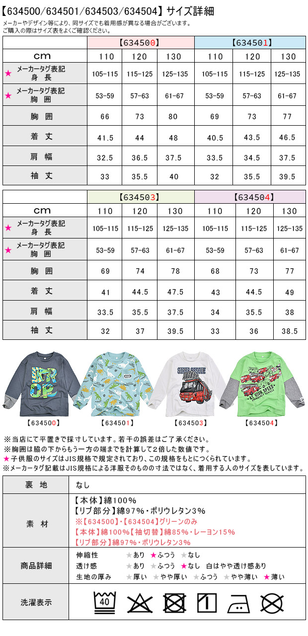 RESULT リザルト ロンt キッズ 薄手 黄色 綿 長袖 恐竜 働く車