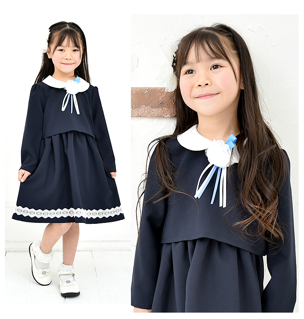 コサージュ付き フォーマル ワンピース ワンピ フォーマルウェア 入園