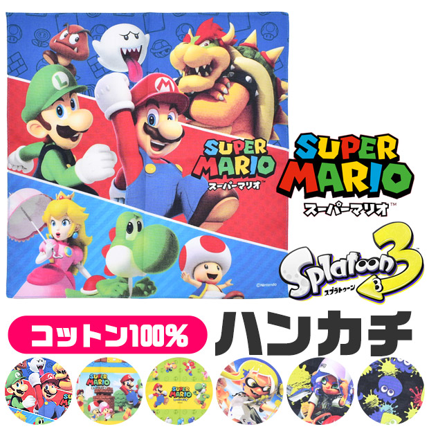 任天堂（Nintendo） ハンカチ スーパーマリオ マリオ スプラトゥーン3