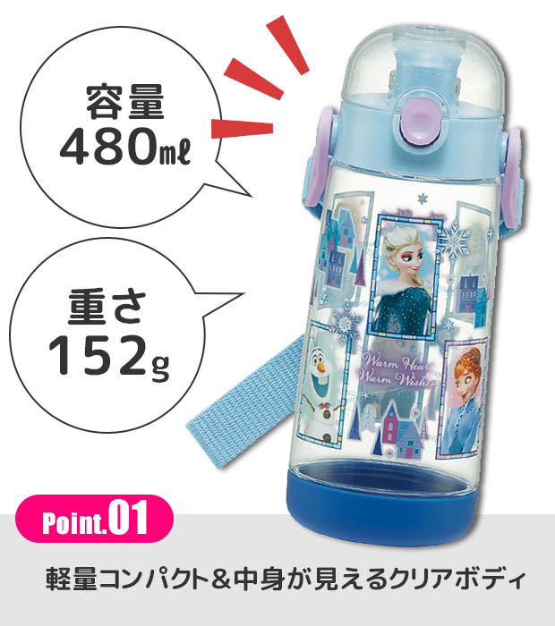 スケーター 水筒 プラスチック 直飲み プラスチックボトル 水筒 クリア クリアプラボトル 直飲みタイプ 直飲み式 男の子 女の子 水筒 480ml | スケーター | 05
