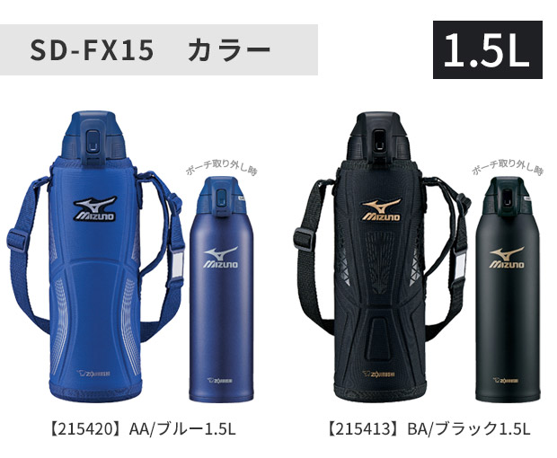 ミズノ水筒 直飲み スポーツタイプ ステンレスクールボトル 1.5l ブルー sd-fx15-aa 安い