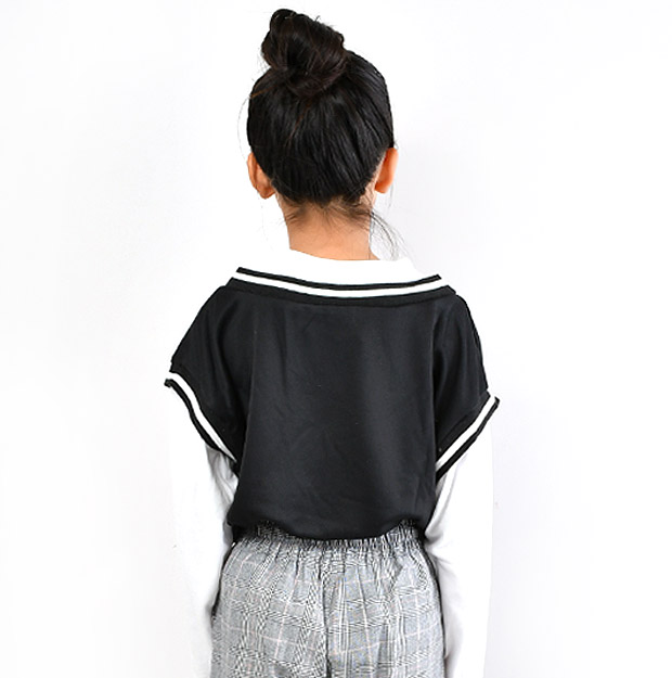 SPUNKY GIRL 重ね着風 長袖Tシャツ ロンT キッズ 女の子 140cm 150cm