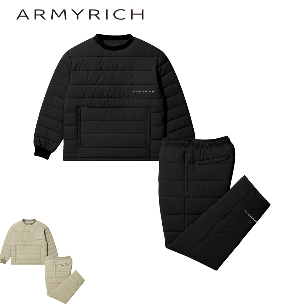 ARMYRICH 中綿 プルオーバー セットアップ メンズ 秋服 冬服 秋冬 上下