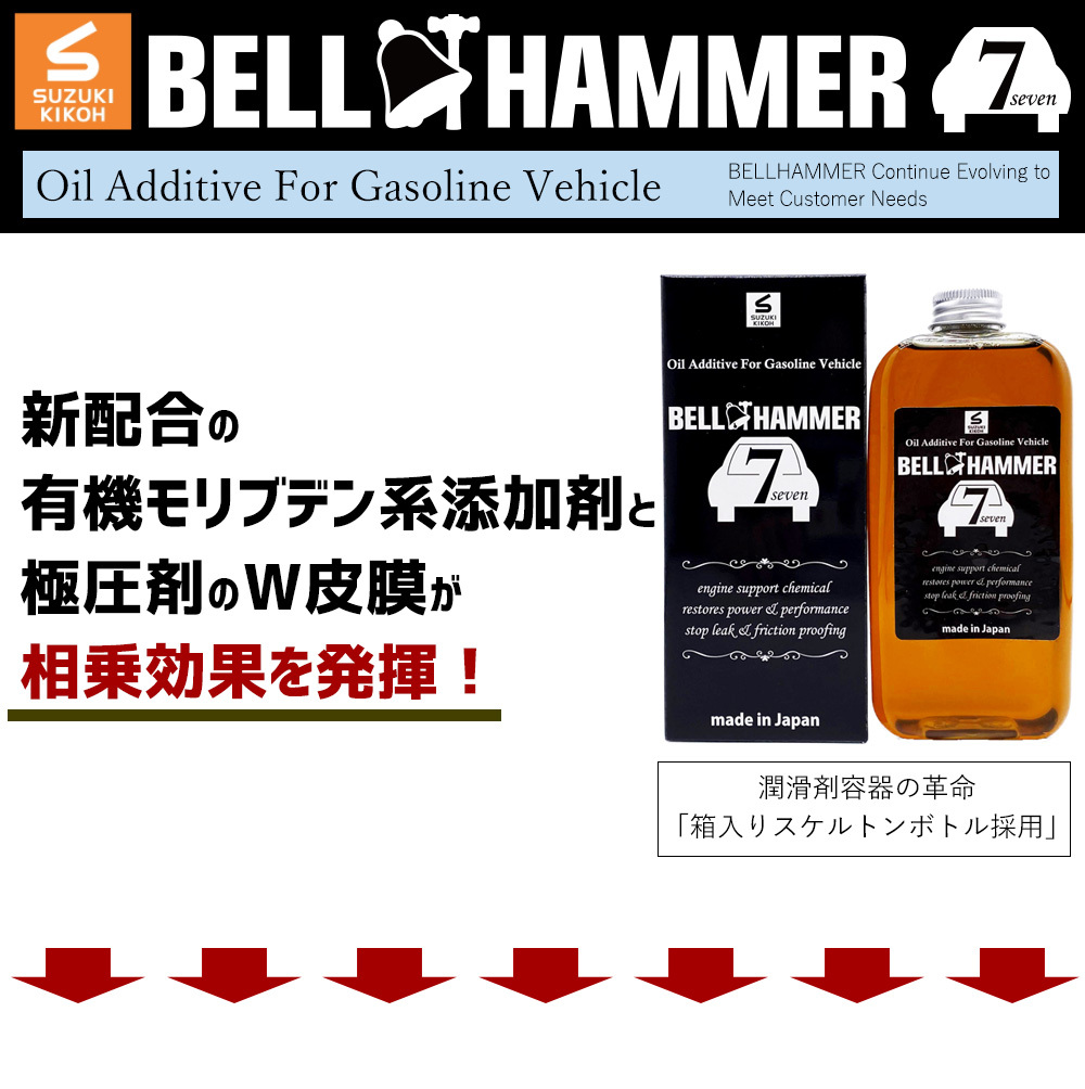 最新アイテム スズキ機工 ベルハンマーセブン 330ml ３本セット エンジンオイル添加剤 自動車 whitesforracialequity.org