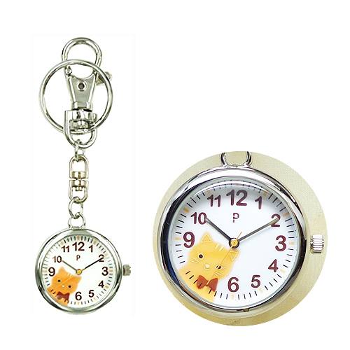 携帯 時計 アニマル キーホルダー ハング ウォッチ P-animal くま ねこ