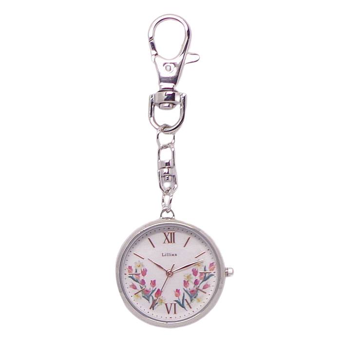 花柄 キーホルダー・ハングウォッチ YM081 時計 懐中時計 おしゃれ