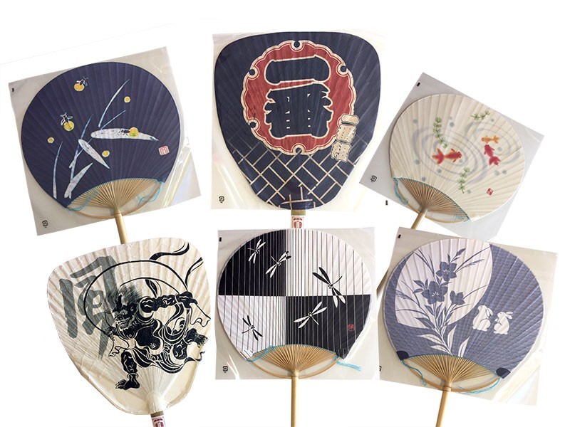 丸うちわ 風神雷神 とんぼ ほたる 金魚 うさぎ 祭 和風 古風 団扇 扇