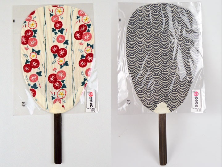竹製 透明水うちわ 長形 金魚 とんぼ 夏の必需品 祭 客間 来客用 和風