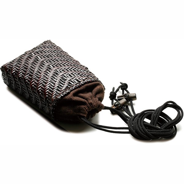 在庫要確認 網代編み小物入れ W9cm 国産 日本製 別府産 タバコ入れ 籐