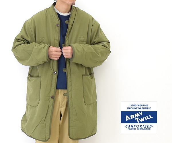 アーミーツイル ARMY TWILL ノーカラーミリタリーリバーシブル