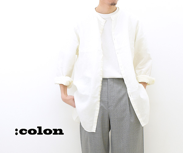 colon コロン Henly neck Shirt -Highcount Linen- ヘンリーネック