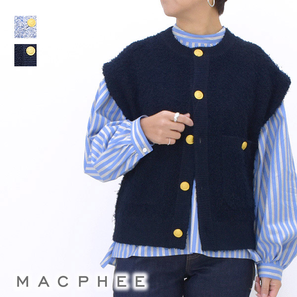 【セール/10%OFF】MACPHEE マカフィー ツイードニットベスト 41-02101 レディー...