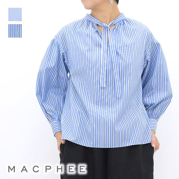MACPHEE マカフィー イージーケアボウタイブラウス 42-01202 レディース｜y-trois｜03