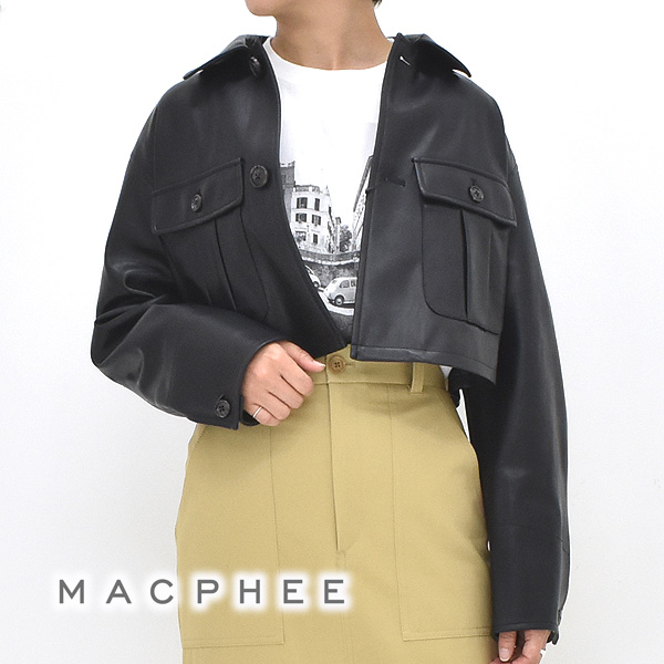 MACPHEE マカフィー レザーライク ショートジャケット