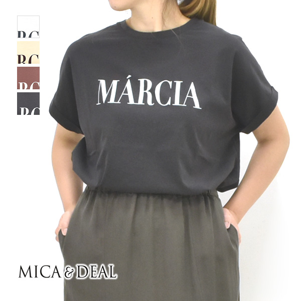 MICA&DEAL マイカアンドディール "MARCIA" ヘムラウンドロゴプリントTシャツ 半袖 0125309202 レディース