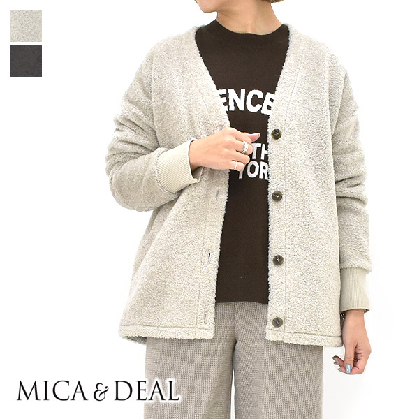 マイカアンドディール　 ウールカーディガン マイカアンドディール MICA&DEAL racoon dual cardigan （BLACK