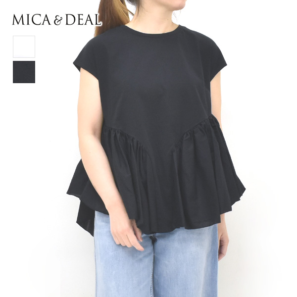 MICA&DEAL マイカアンドディール ドッキングフレアTシャツ フレンチスリーブ 0126209138 レディースの画像