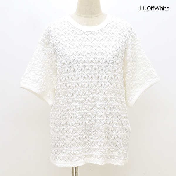 ★専用★MIZUIRO IND コットンレースクルーネックシャツ　白 ☆専用☆MIZUIRO IND コットンレースクルーネックシャツ 白 楽天