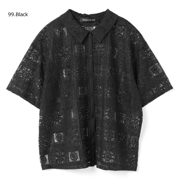 新作　mizuiroind ミズイロインド タイルレースシャツ　新品　値下げ不可 mizuiro ind タイルレースシャツ｜ MARcourt ONLINE STORE
