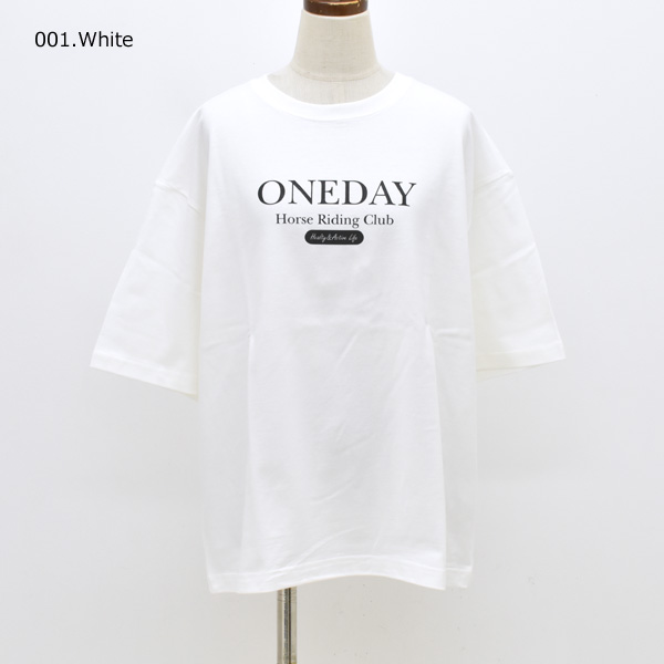 NAT ナット プリントTシャツ "ONEDAY" コットン 五分袖 半袖 N0078 レディース