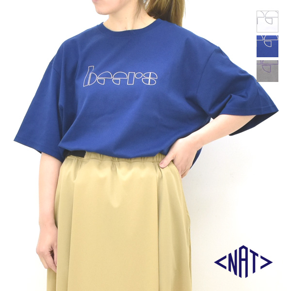 NAT ナット プリントTシャツ "beers" 五分袖 コットン N0079 レディース