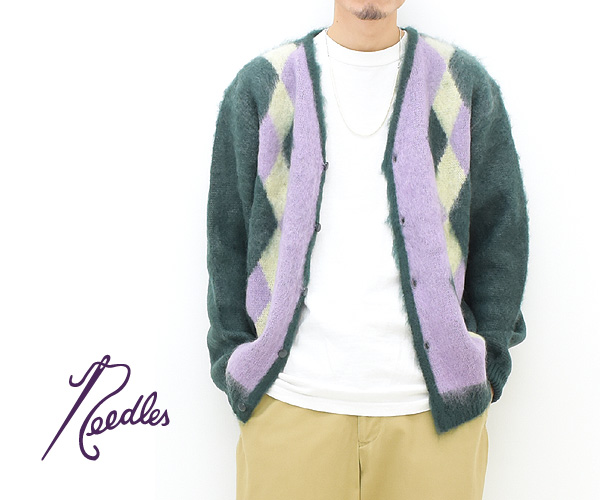 22FW】Needles ニードルズ モヘアカーディガン ダイヤモンド
