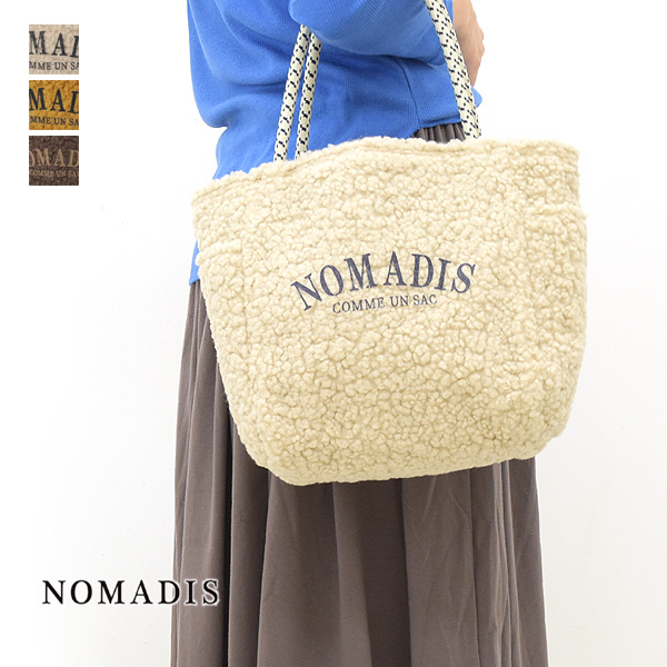 【23FW】NOMADIS ノマディス SAC BOA Petit サック ボア×ナイロン トートバッグ ロゴプリント プチサイズ  23AW-N102-00