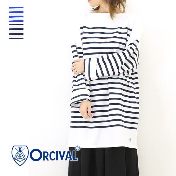 ORCIVAL オーシバル　ラッセル編みフレンチセーラー　ビッグTシャツ　8 ORCIVAL（オーシバル） ラッセルフレンチセーラーTシャツ ビッグサイズ