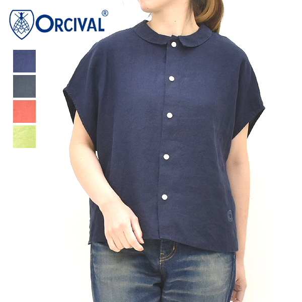 ORCIVAL（オーシバル） リネンノースリーブシャツ フレンチブラウス OR 