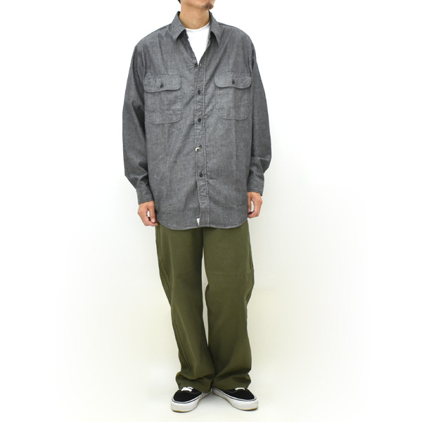 orSlow（オアスロウ） ブラックシャンブレー ワークシャツ BLACK