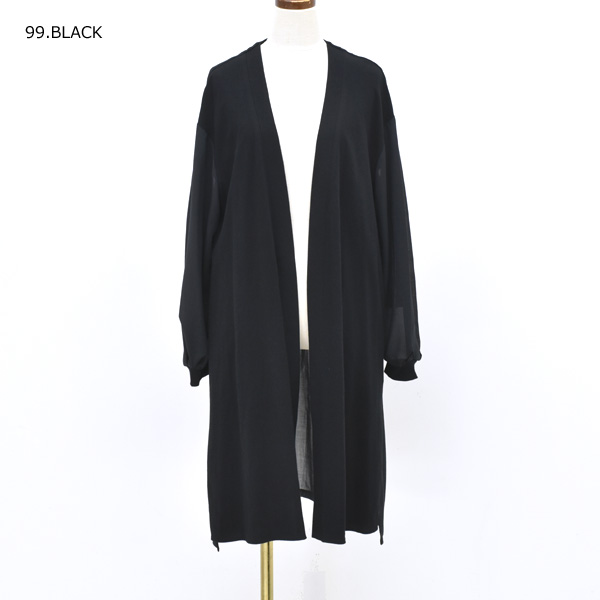 【セール/30%OFF】PASSIONE パシオーネ コットンシアートッパーカーディガン ロング丈 異素材コンビ 526994 レディース【SALE】【返品・交換不可】 セール/30%OFF】PASSIONE パシオーネ コットンシアートッパー