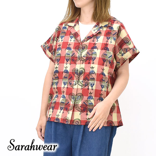 【セール/10%OFF】Sarah Wear サラウェア バードプリントシャツ C52936 レディース【SALE】【返品・交換不可】｜y-trois｜02