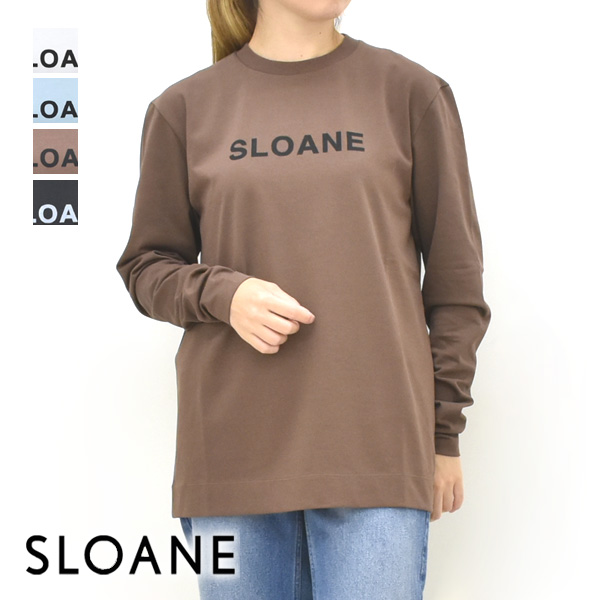 SLOANE（スローン） ハイゲージコットン天竺ロゴ長袖Tシャツ SL10W