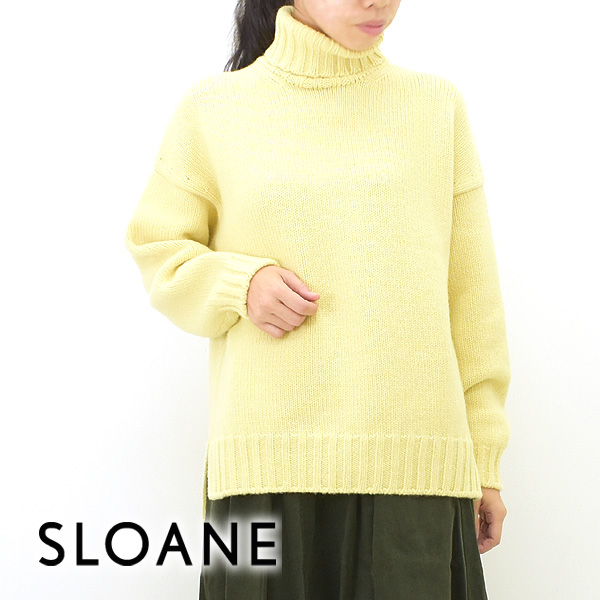 SLOANE スローン 3Gジーロンラム×カシミヤドロップショルダーニット