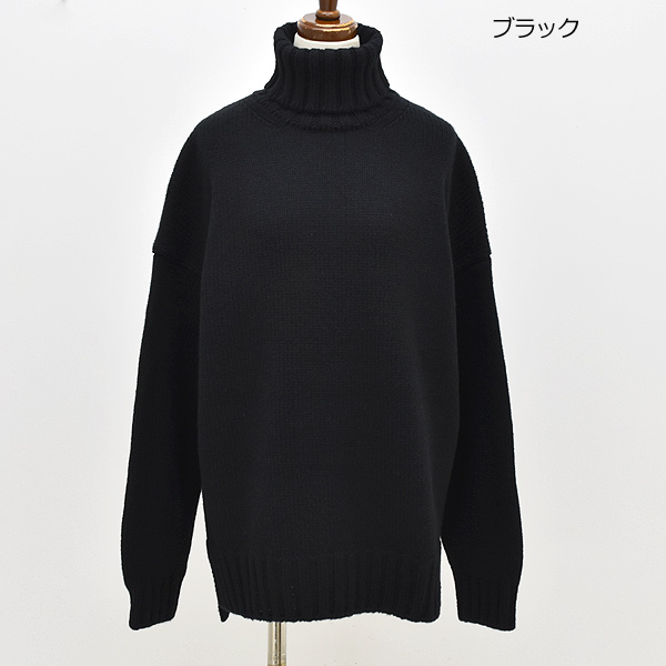 SLOANE / スローン | 3G ジーロンラム×カシミヤ ドロップショルダー ニット セーター SL3W-063 | 1 | ブラック | レディース SLOANE (スローン) レディース 3G ジーロンラム×カシミヤ