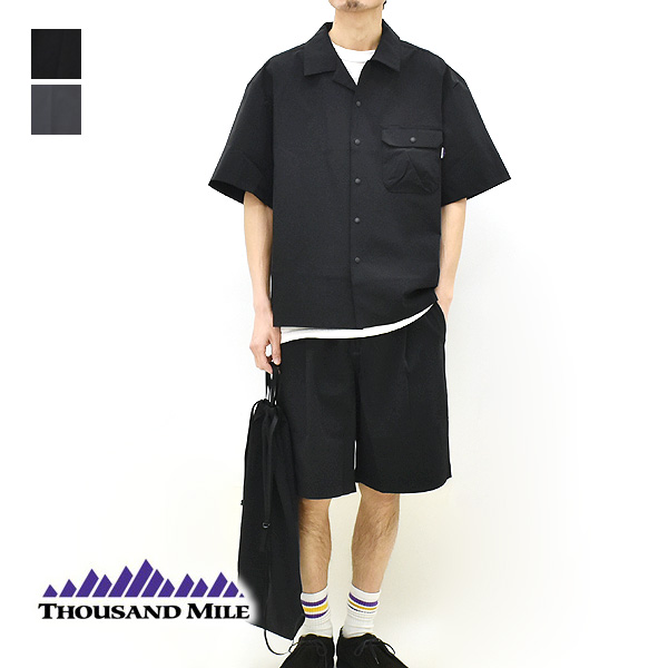 k サウザンドマイル セットアップ シャツ パンツ ブラック ワイド 半袖 THOUSAND MILE パンツ 「THOUSAND MILE/サウザンドマイル」 別注