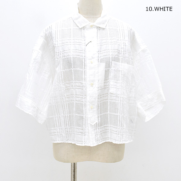 TICCA（ティッカ） レースチェックジャガード半袖シャツ TBES-091