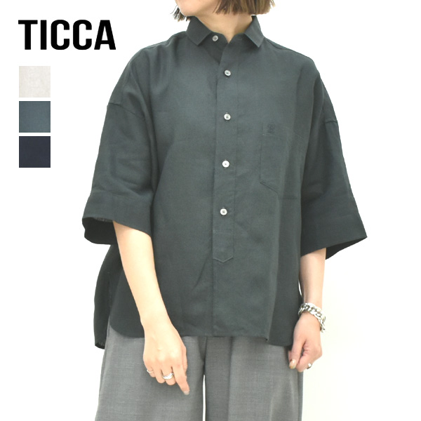 【26SUMMER】TICCA ティッカ リネン半袖シャツ TBFS-404の画像