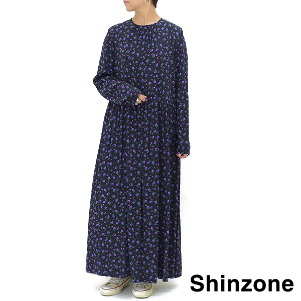 THE SHINZONE シンゾーン PURPLE FLOWER DRESS パープルフラワードレス 