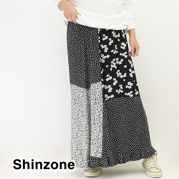 Shinzone THE SHINZONE シンゾーン フラワープリントパッチワーク 