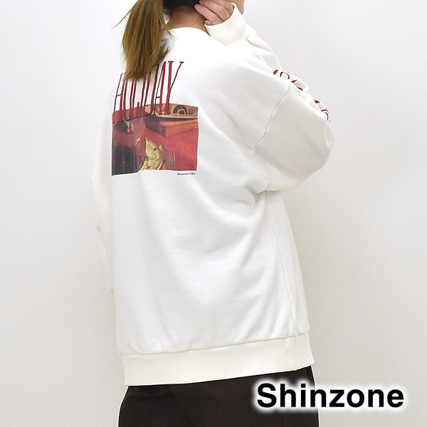 Shinzone｜プリントスウェットシャツ HOLIDAY SWEAT SHIRT クルー