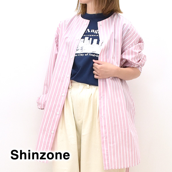 【24MID-SUMMER】シンゾーン THE SHINZONE ノーカラーシャツ NOCOLLAR SHIRTS 24MMSBL01 レディース｜y-trois｜03