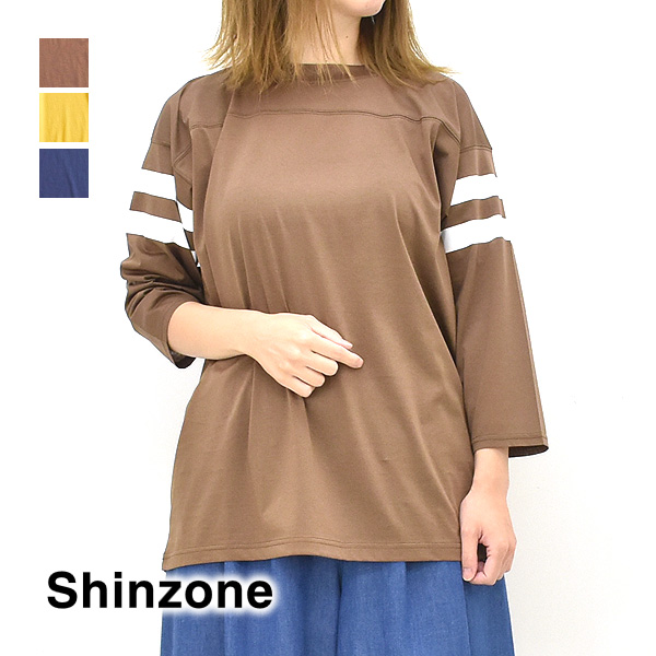 THE SHINZONE シンゾーン "SHEER FOOTBALL TEE" シアーフットボールTシャツ 七分袖 24MMSCU08 レディース｜y-trois｜02