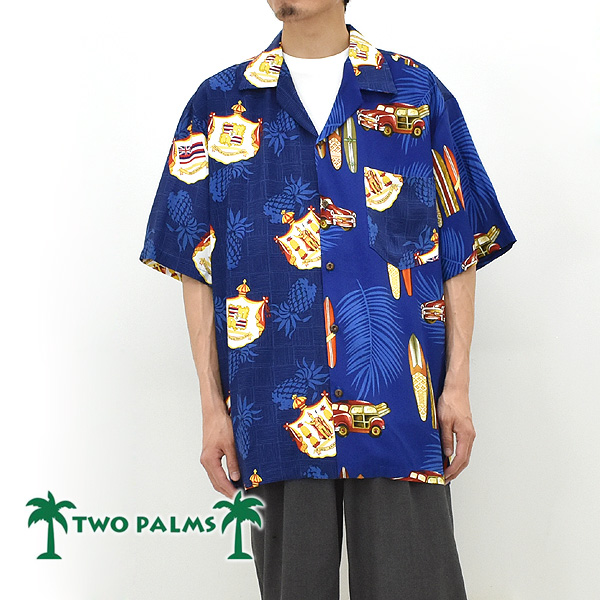 TWO PALMS トゥーパームス アロハシャツ クレイジーパターン Woody/Crest 501...