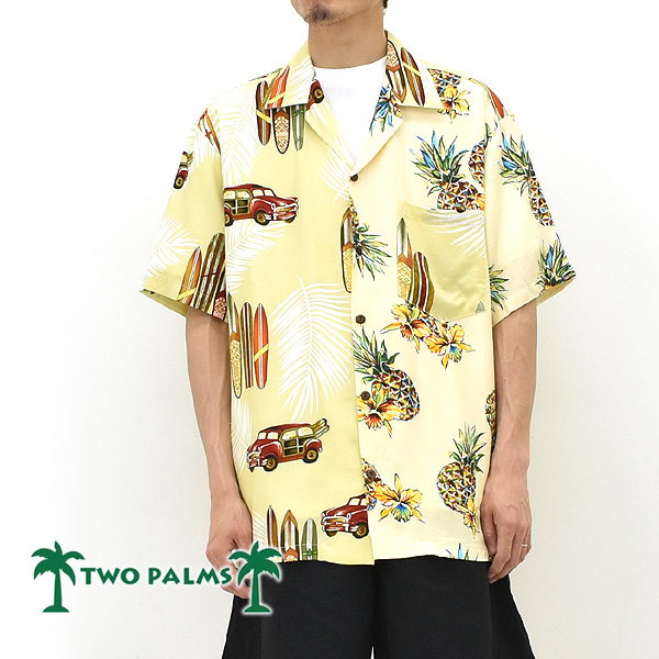 TWO PALMS トゥーパームス アロハシャツ クレイジーパターン Golden Pineappl...