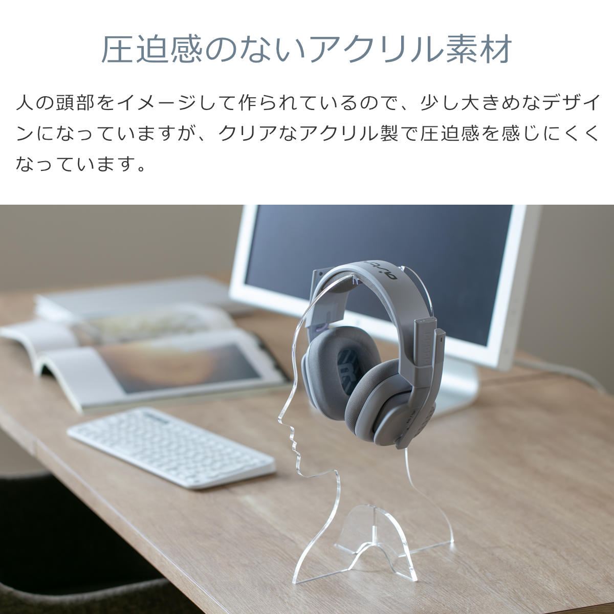 Amazon.co.jp: Indies Ltd. 8mm厚 クリア アクリル ヘッドホン